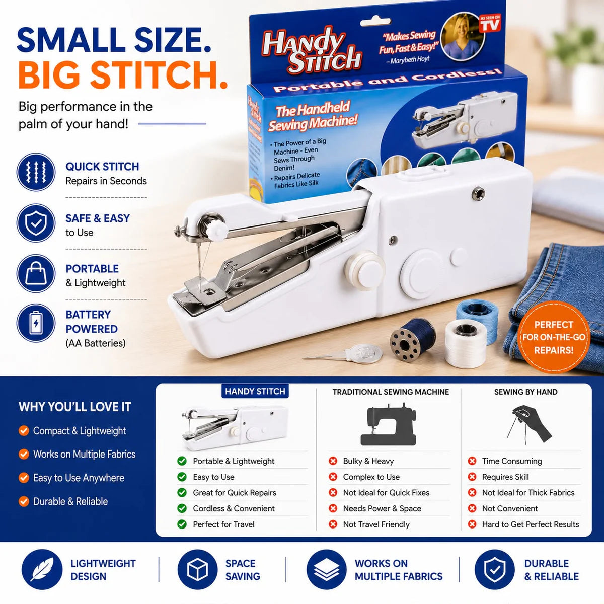 Portable Mini Sewing Machine – Compact Electric Stitching Machine
